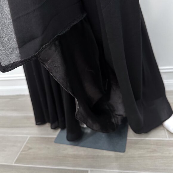 Lulus Dreamy Romance Backless Strappy High Slit Maxi Dress in Black Women's Sz L - Picture 9 of 16